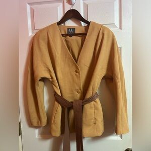 Worthington Mustard Blazer with Brown Belt